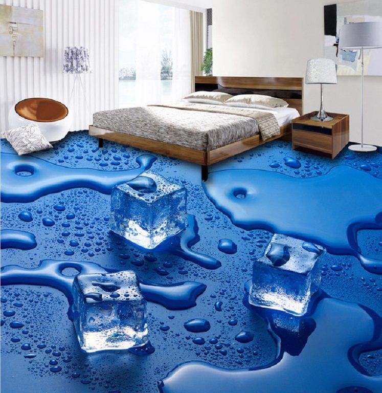 3D epoxy water ice bedroom floor — luxury Ghana residence