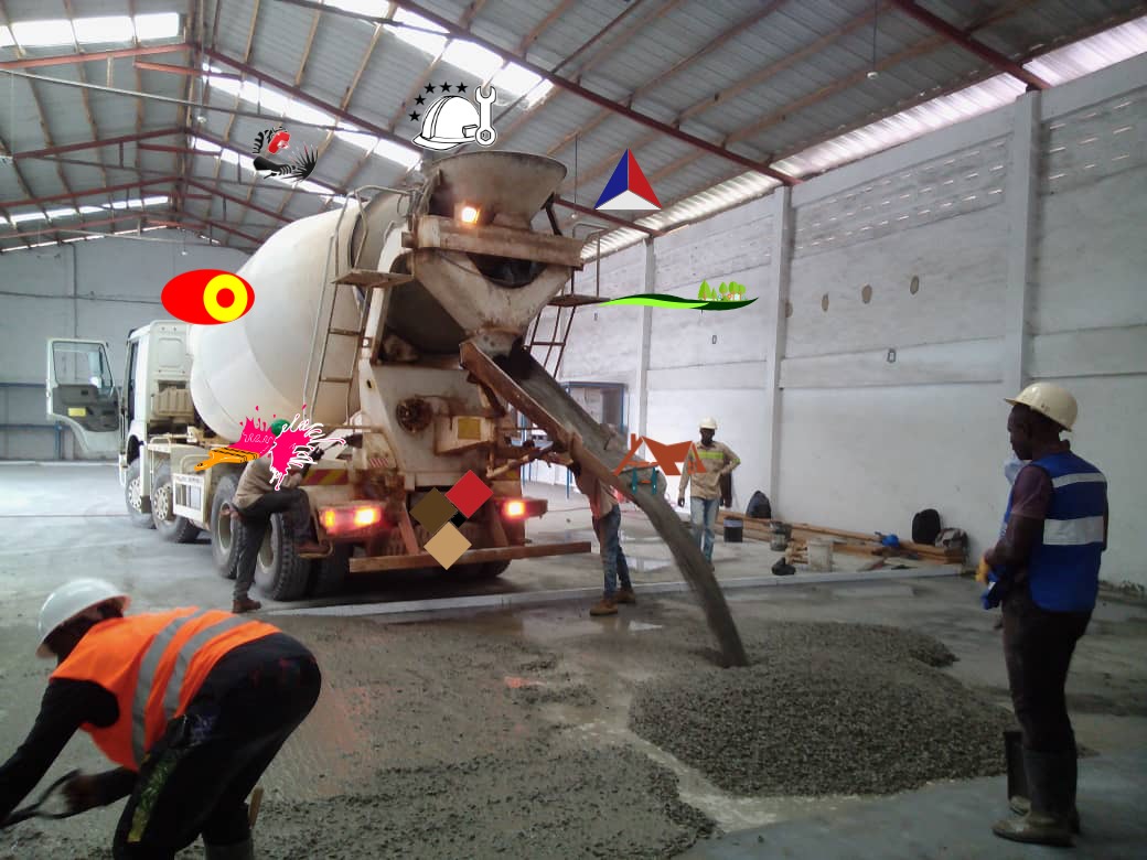 Before: cracked concrete warehouse floor Tema Ghana