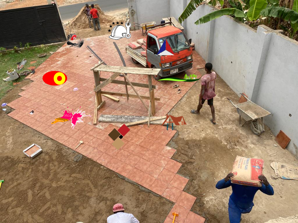 Before: old tile floor residential Accra Ghana