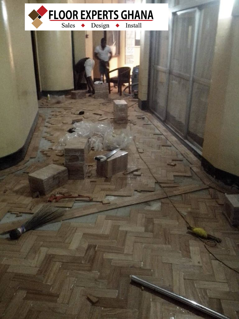 Herringbone parquet floor Ghana luxury home Accra – wood floor installation Floor Experts Ghana
