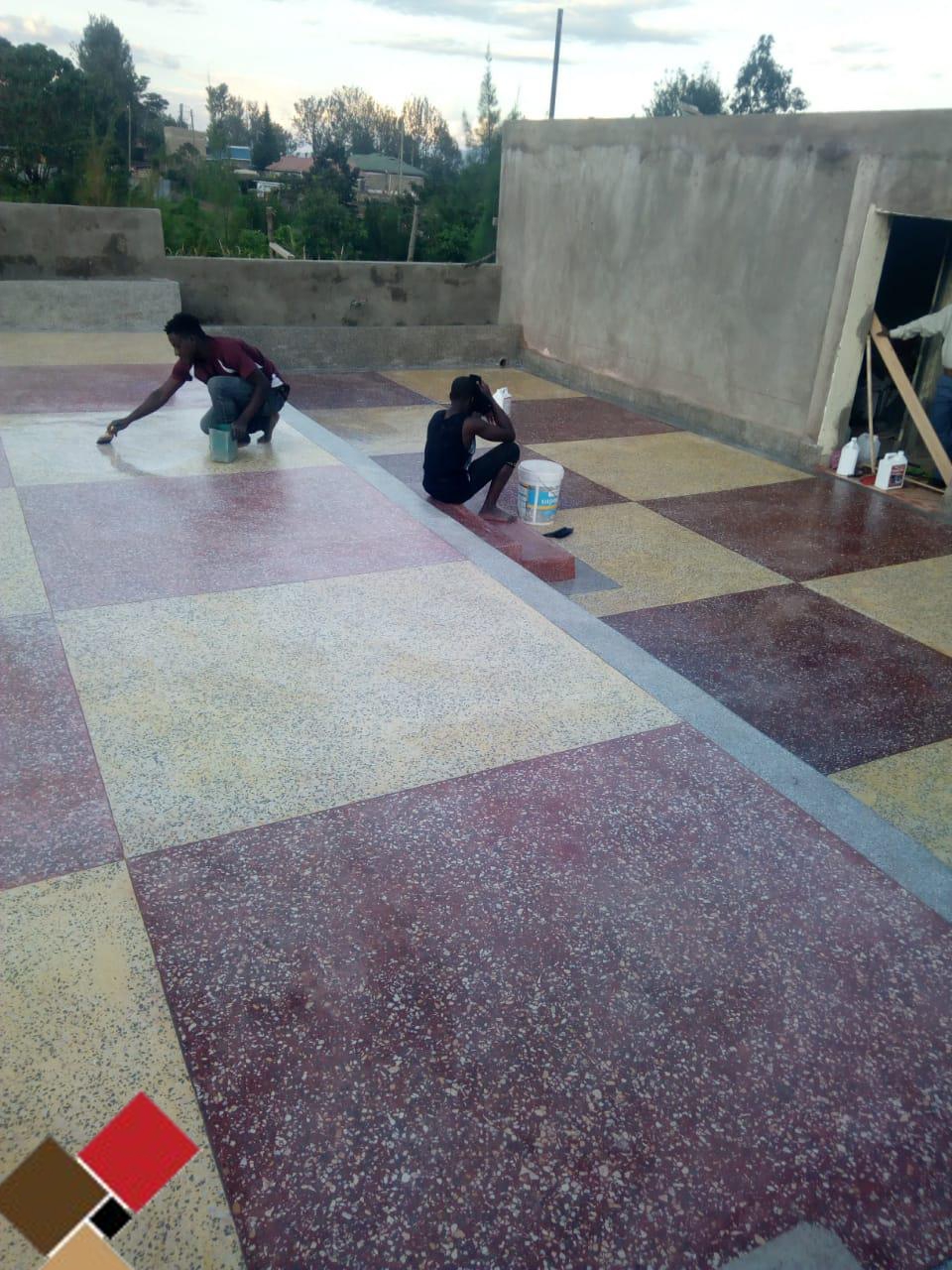 Terrazzo floor installation Ghana school hospital commercial – Floor Experts Ghana