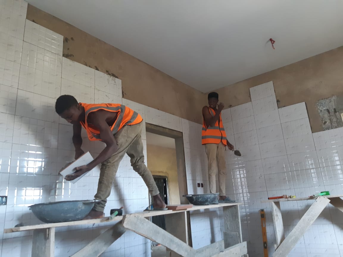 After: marble tile floor luxury East Legon Accra Ghana